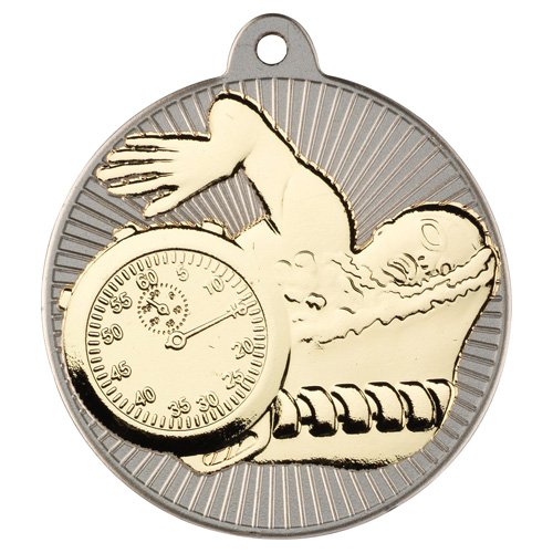 two tone swimming medal gold