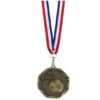 Football combo medal with ribbon "Red/White/Blue"