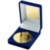 RUGBY MEDAL IN A BLUE MEDAL BOX