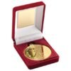 CRICKET MEDAL GOLD IN RED PRESENTATION CASE