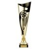 Champions gold and black football trophy